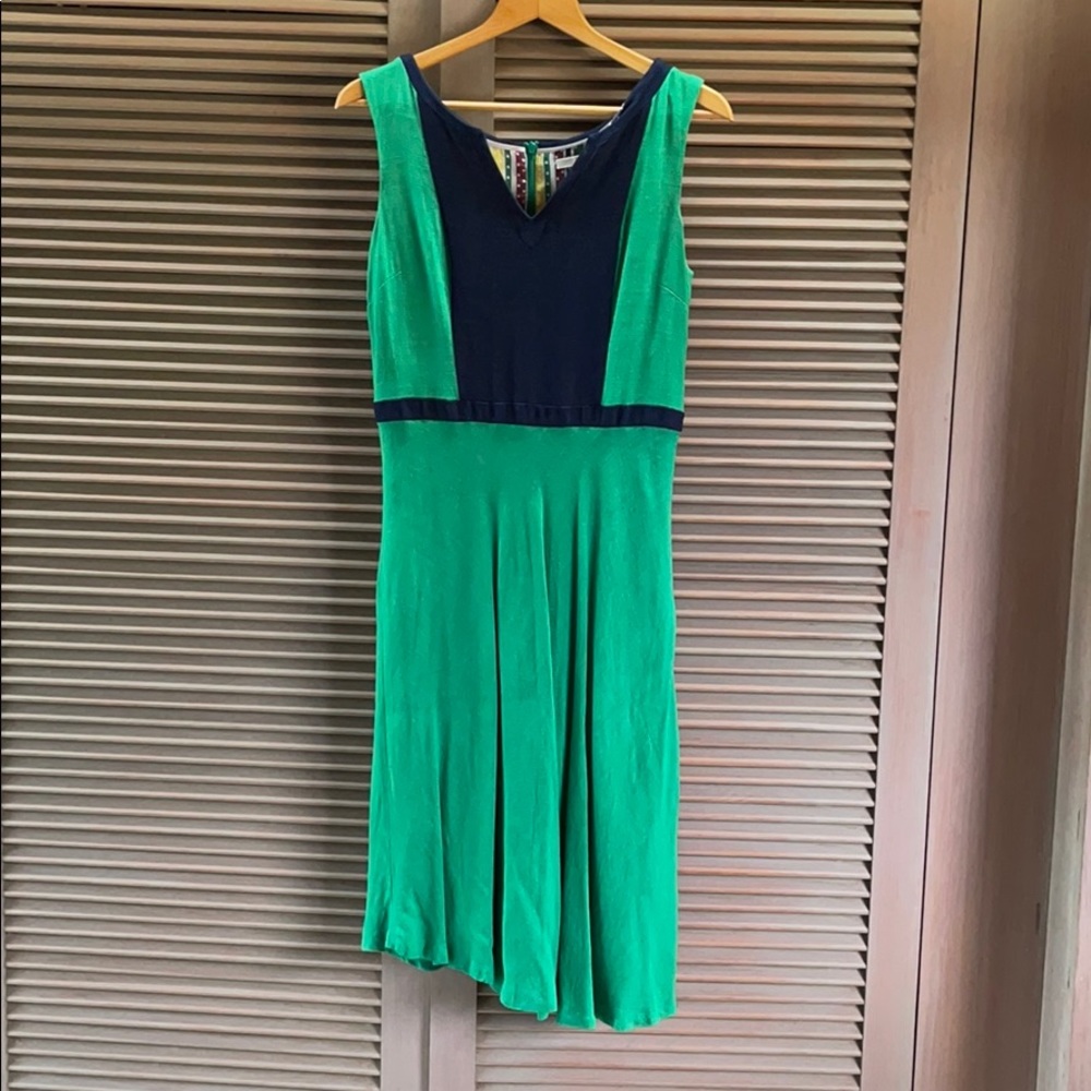 Green linen boden dress